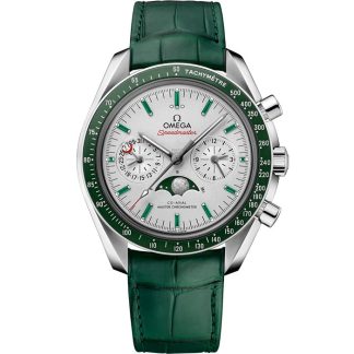 Omega Speedmaster Moonphase 44.25 mm, platinum on leather strap 304.93.44.52.99.003