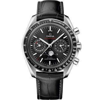 Omega Speedmaster Moonphase 44.25 mm, steel on leather strap 304.33.44.52.01.001