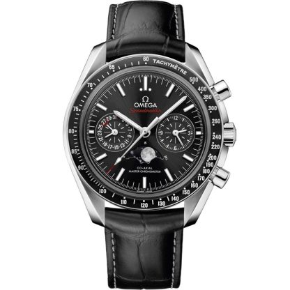 Omega Speedmaster Moonphase 44.25 mm, steel on leather strap 304.33.44.52.01.001