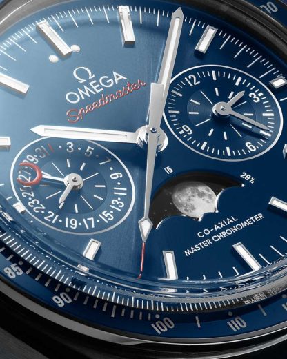 Omega Speedmaster Moonphase 44.25 mm, steel on leather strap 304.33.44.52.03.001 - Image 4
