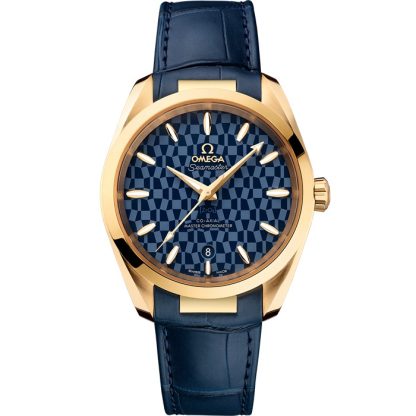 Omega Tokyo 2020 Seamaster Aqua Terra 150M 38 mm, yellow gold on leather strap 522.53.38.20.03.001