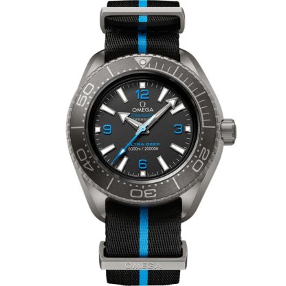 Omega Ultra Deep Seamaster Planet Ocean 6000M 45.5 mm, titanium on NATO strap 215.92.46.21.01.001